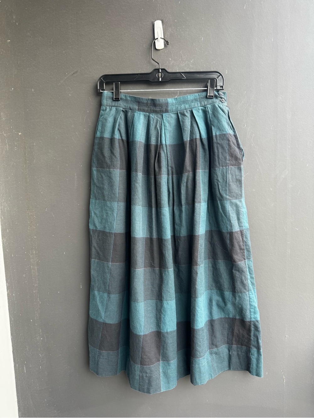 Vintage dark academia plaid midi skirt